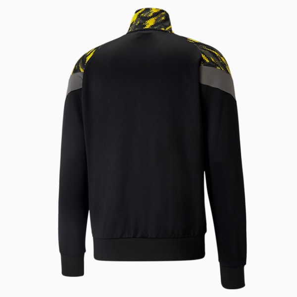 BVB Iconic MCS Men's Track Jacket, Puma Black-Cyber Yellow, extralarge
