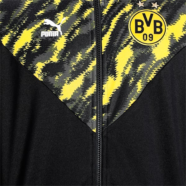 BVB Iconic MCS Men's Football Track Jacket, Puma Black-Cyber Yellow, extralarge-IND