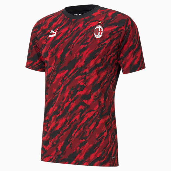AC Milan Iconic MCS Men's Graphic Tee, Tango Red -Puma Black, extralarge