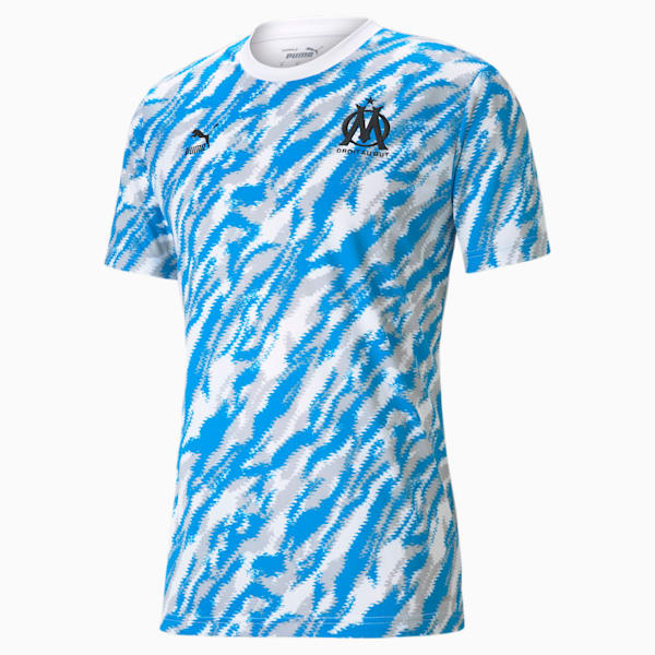 Olympique de Marseille Iconic MCS Men's Graphic Tee, Puma White-Puma Black, extralarge
