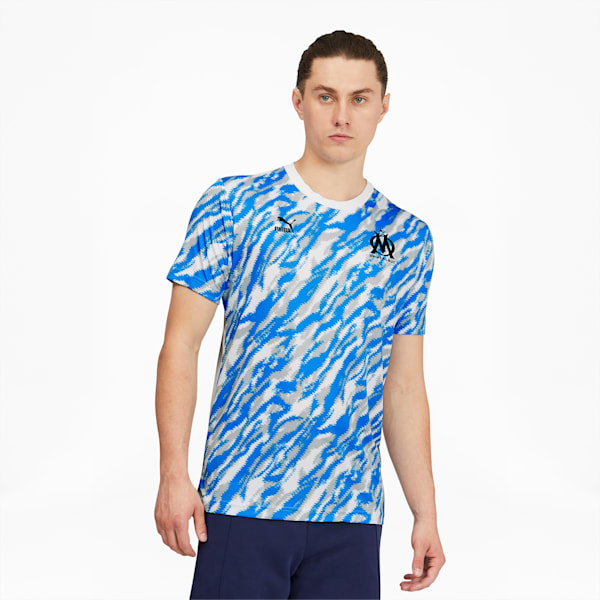 Olympique de Marseille Iconic MCS Men's Graphic Tee, Puma White-Puma Black, extralarge