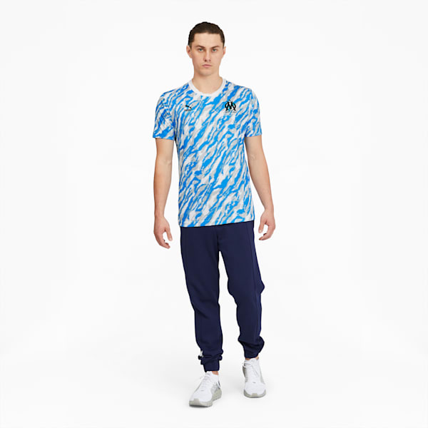 Olympique de Marseille Iconic MCS Men's Graphic Tee, Puma White-Puma Black, extralarge