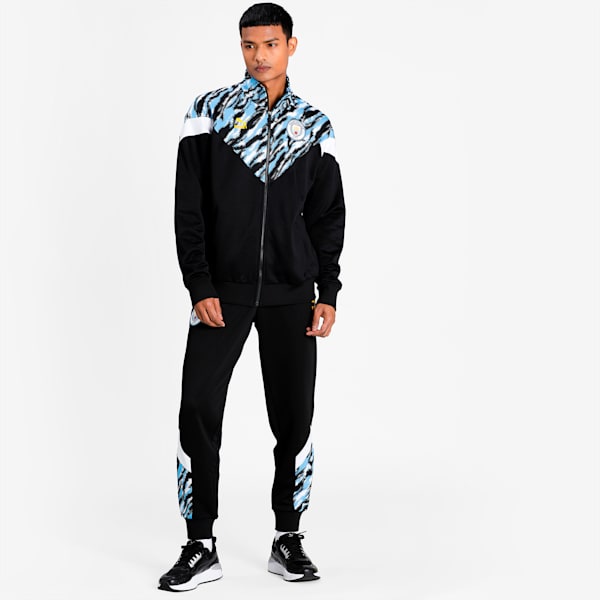 Manchester City FC Iconic MCS Men's Track Jacket, Puma Black-Spectra Yellow, extralarge