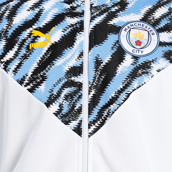 Man City Iconic MCS Men's Football Track Jacket, Puma White-Spectra Yellow, extralarge-IND