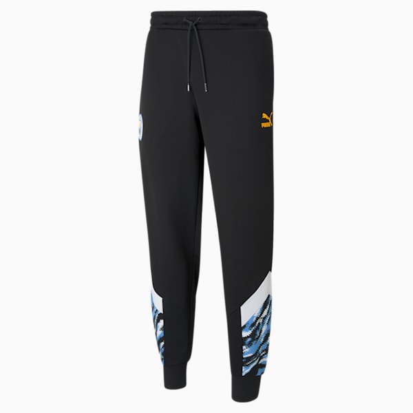 Manchester City FC Iconic MCS Men's Track Pants, Puma Black-Spectra Yellow, extralarge