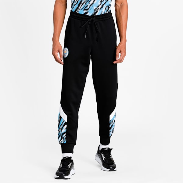 Manchester City FC Iconic MCS Men's Track Pants, Puma Black-Spectra Yellow, extralarge