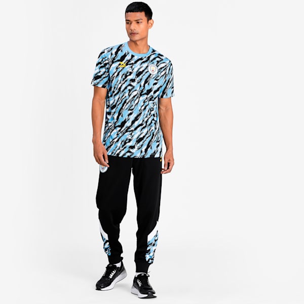 Manchester City FC Iconic MCS Men's Graphic Tee, Black-Team Light Blue-White, extralarge