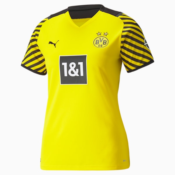 BVB Home Shirt Women's Replica T-Shirt, Cyber Yellow-Puma Black, extralarge-IND