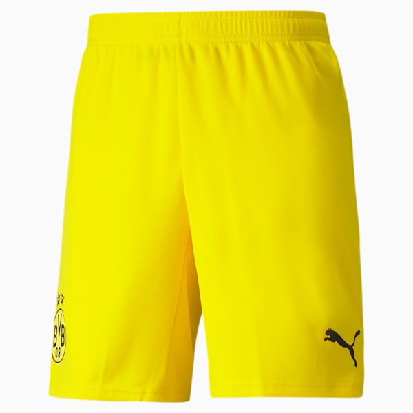 BVB Replica Men's Football Shorts, Cyber Yellow-Puma Black