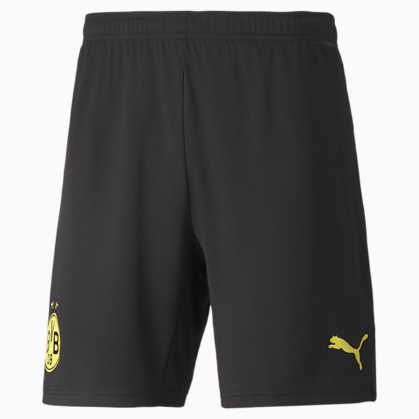 BVB Replica Men's Football Shorts, Puma Black-Cyber Yellow