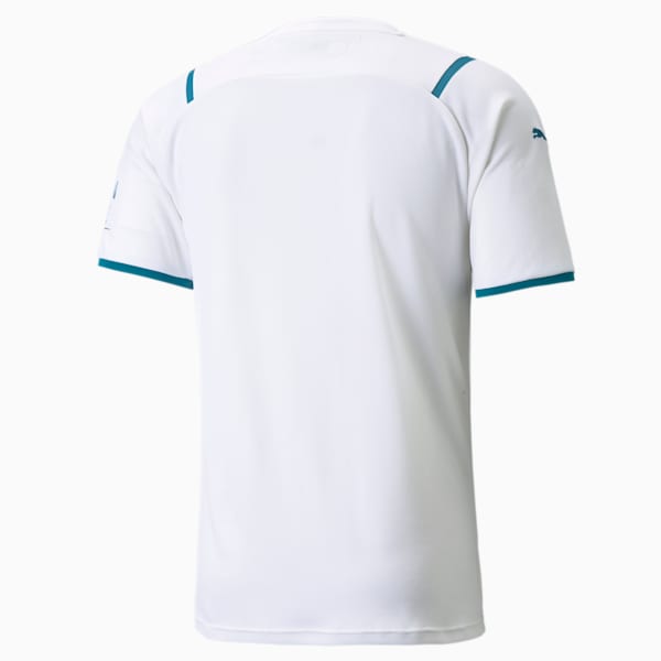 Manchester City Away Men's Replica Shirt, Puma White-Ocean Depths