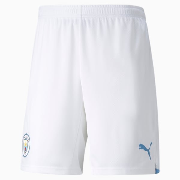 Manchester City Men's Replica Shorts, Puma White-Team Light Blue, extralarge-IND