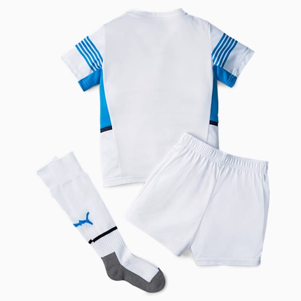 OM Home Youth Football Mini-Kit, Puma White-Bleu Azur