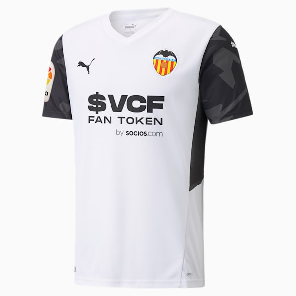 Valencia CF Home Replica Men's Jersey, Puma White-Puma Black