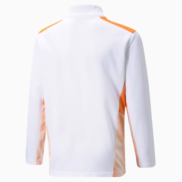 Valencia CF Training Quarter-Zip Youth Football Top, Puma White-Vibrant Orange