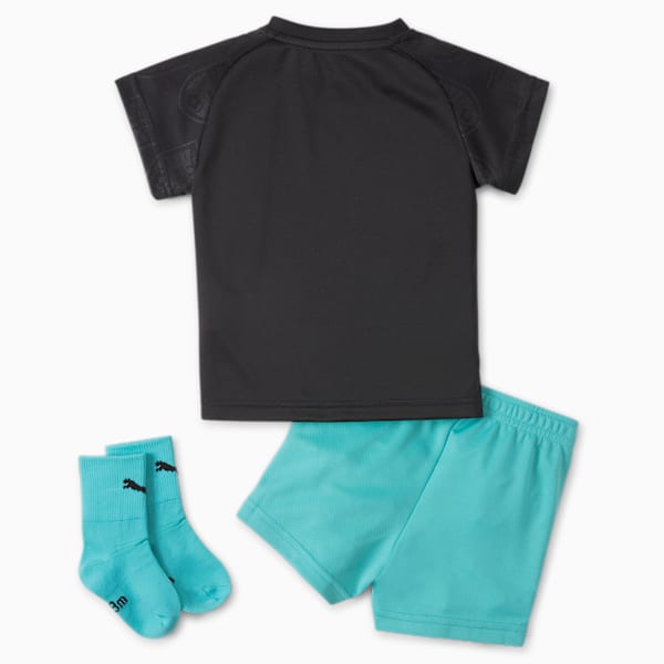 Austria Away Babies' Kit, Puma Black-Blue Turquoise