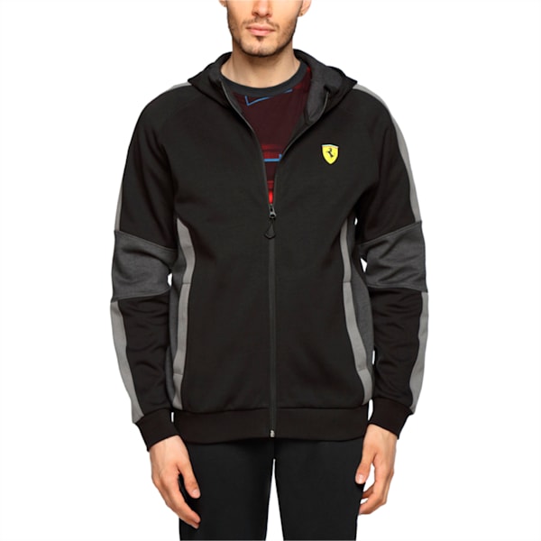 Ferrari Men’s Hooded Sweat Jacket, Puma Black, extralarge-IND