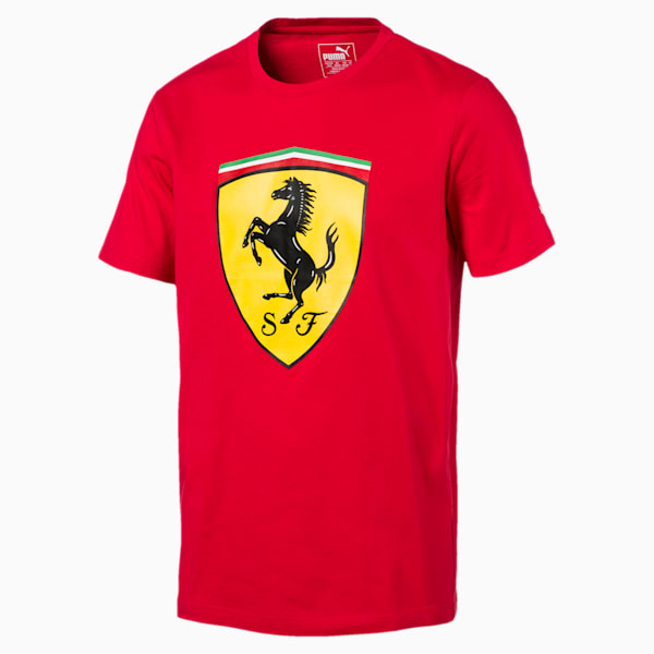 Ferrari Men's Big Shield T-Shirt, Rosso Corsa, extralarge