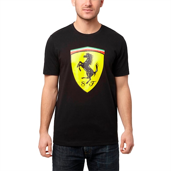 Ferrari Men's Big Shield T-Shirt, Cotton Black, extralarge
