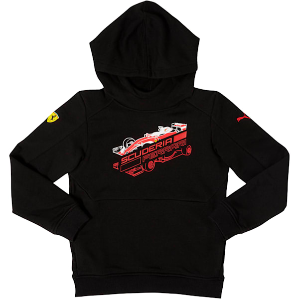 Scuderia Ferrari Boys' Hoodie JR, Cotton Black, extralarge