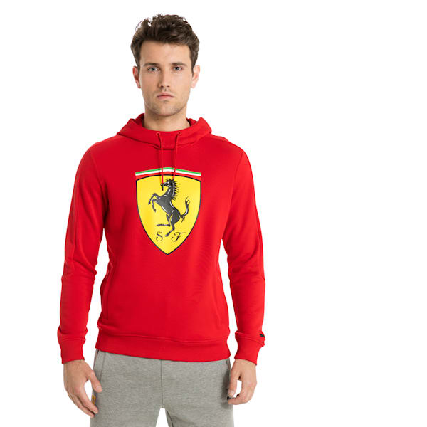Ferrari Men's Big Shield Hoodie, Rosso Corsa, extralarge