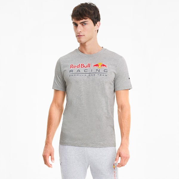 Red Bull Racing Logo Regular Fit Men's T-Shirt, Light Gray Heather, extralarge-IND