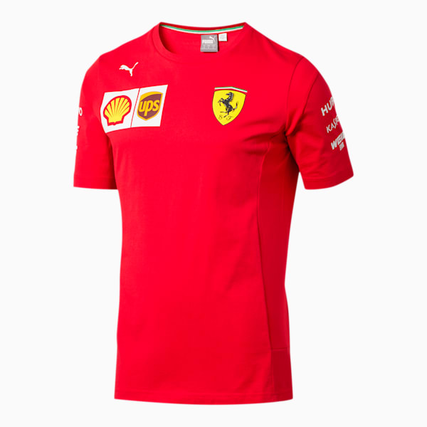 Scuderia Ferrari Men's Team Tee, Rosso Corsa-without MW Logo, extralarge
