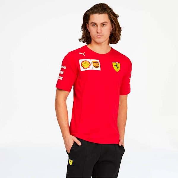 Scuderia Ferrari Men's Team Tee, Rosso Corsa-without MW Logo, extralarge