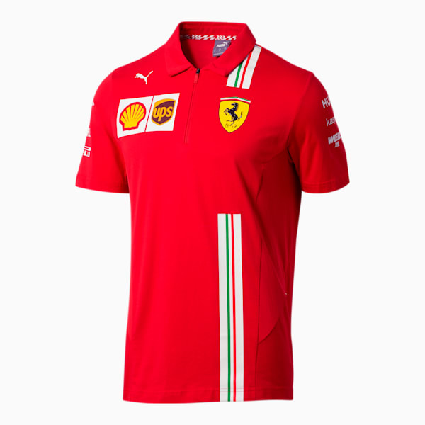 Scuderia Ferrari Men's Team Polo, Rosso Corsa, extralarge