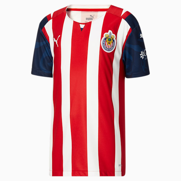 Chivas Kids' Home Shirt Replica 21-22, Puma Red, extralarge