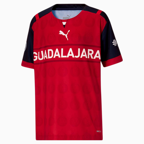 Replica de camiseta alternativa de Chivas 22 para niño, Puma Red