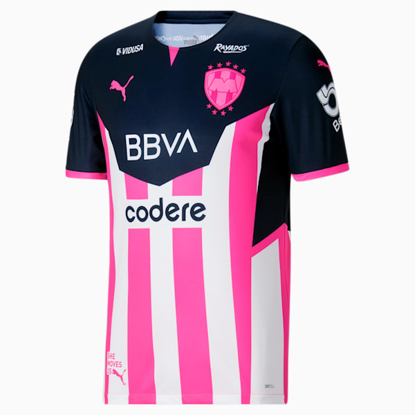 Jersey Hombre Rayados Monterrey PINK Réplica 21-22, Puma New Navy, extralarge