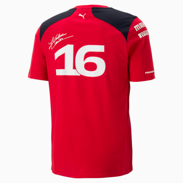 Scuderia Ferrari 2023 Team Replica Charles Leclerc Men's T-shirt, Rosso Corsa, extralarge-IND