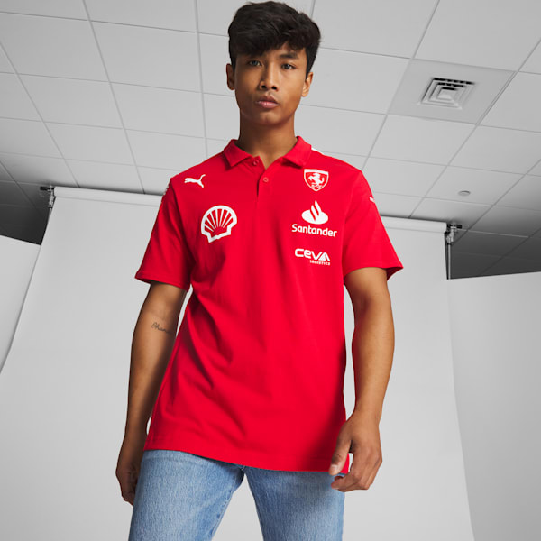 Polo SCUDERIA FERRARI x JOSHUA VIDES Motorsport para hombre, Rosso Corsa, extralarge