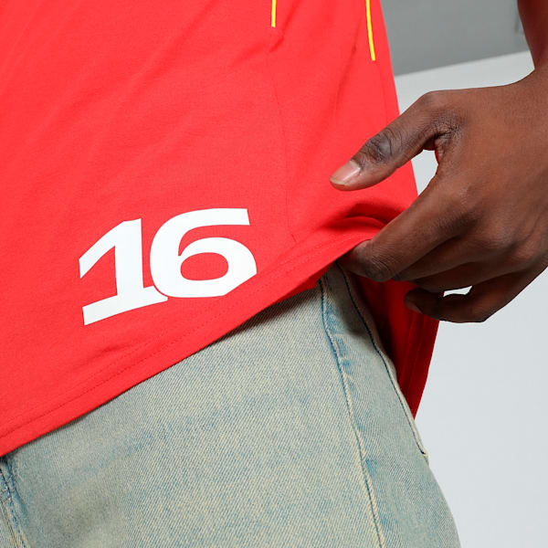 Scuderia Ferrari Leclerc Men's Motorsport Tee, Burnt Red, extralarge-IND