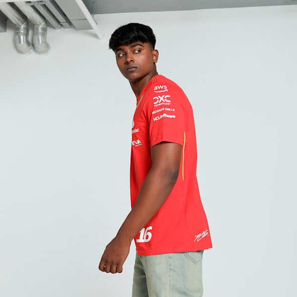 Scuderia Ferrari Leclerc Men's Motorsport Tee, Burnt Red, extralarge-IND