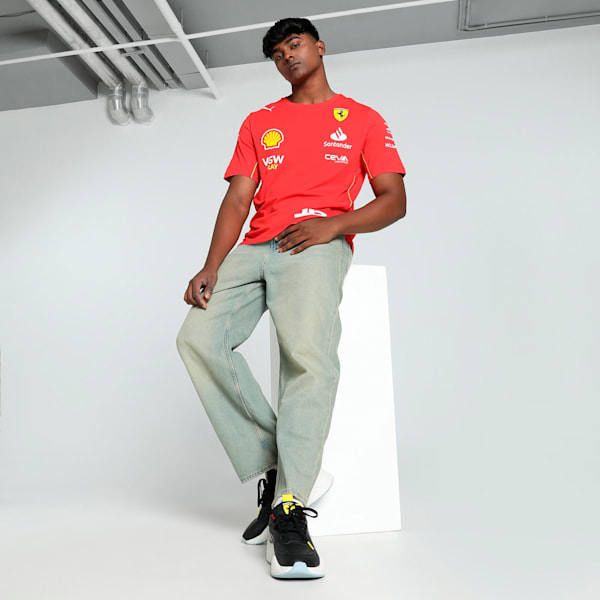 Scuderia Ferrari Leclerc Men's Motorsport Tee, Burnt Red, extralarge-IND