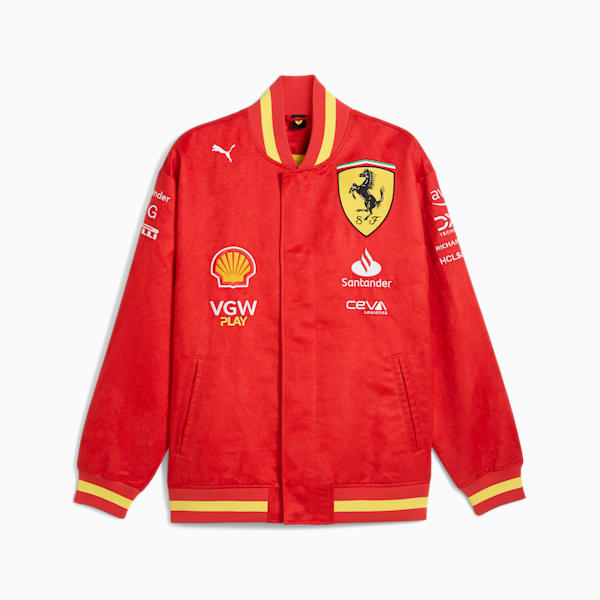 Scuderia Ferrari Team Men's Varsity Jacket, Burnt Red, extralarge