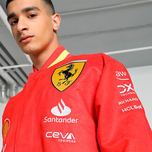 Scuderia Ferrari Team Men's Varsity Jacket, Burnt Red, extralarge