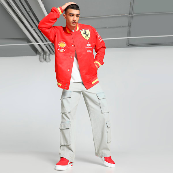 Scuderia Ferrari Team Men's Varsity Jacket, Burnt Red, extralarge