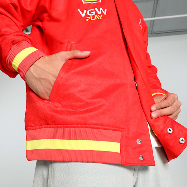 Scuderia Ferrari Team Varsity Men's Motorsport Jacket, Burnt Red, extralarge-IND