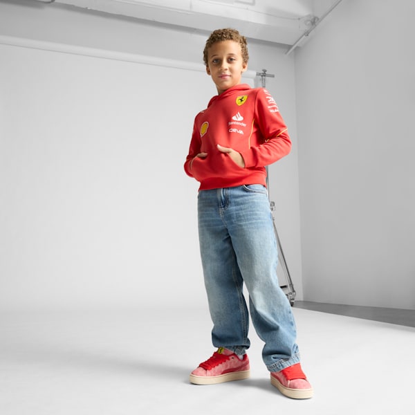Sudadera con capucha niño pequeño de Scuderia Ferrari 2024 Replica Collection Team, Burnt Red, extralarge