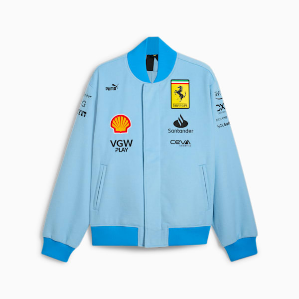 Scuderia Ferrari Team Miami Men's Varsity Jacket, Lazor Blue, extralarge-IND
