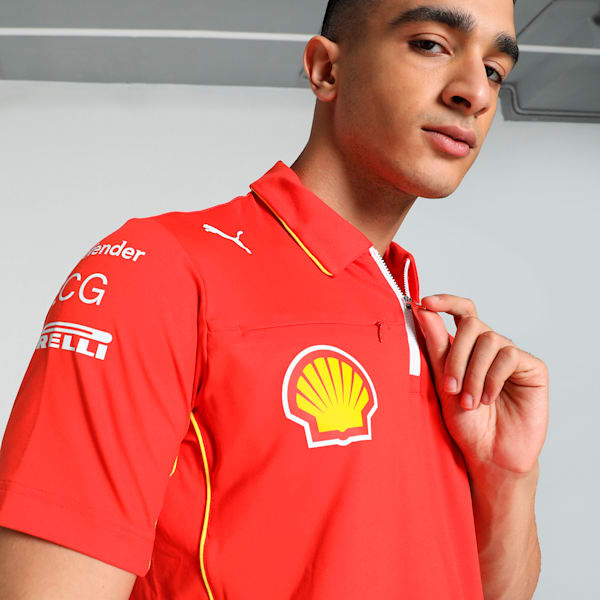 Scuderia Ferrari Team Pro Men's Polo, Burnt Red, extralarge-IND
