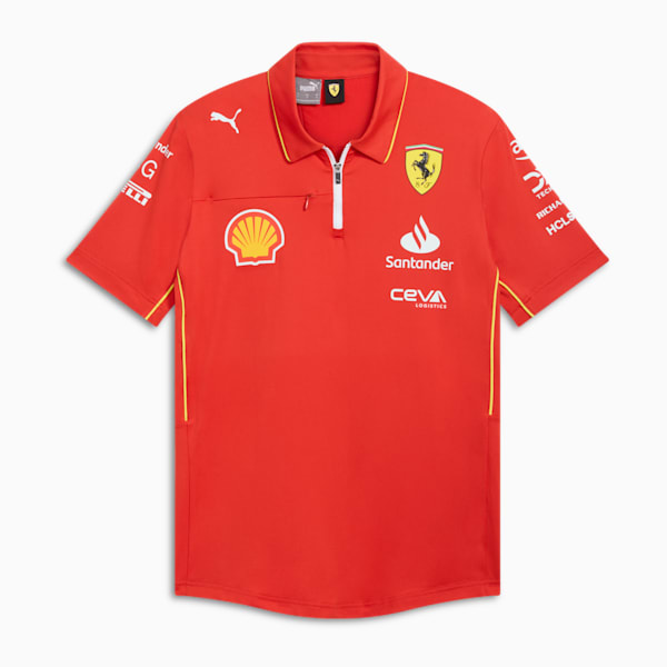 Camiseta polo para hombre del equipo Scuderia Ferrari Pro, Burnt Red, extralarge