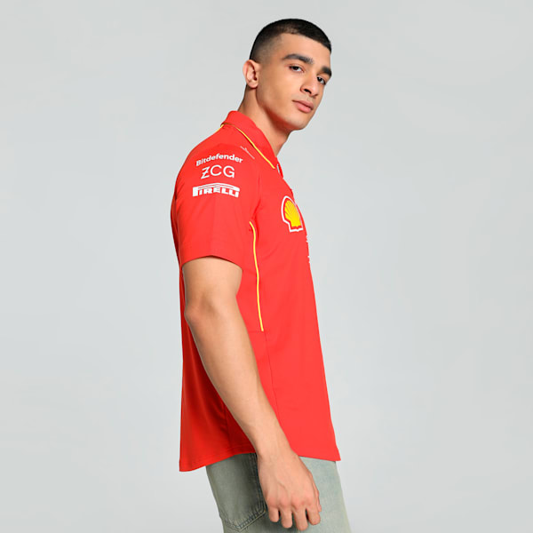 Scuderia Ferrari Team Pro Men's Polo, Burnt Red, extralarge-IND