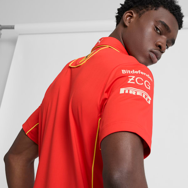 Camiseta polo para hombre del equipo Scuderia Ferrari Pro, Burnt Red, extralarge