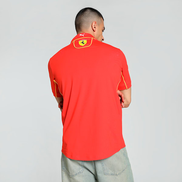 Scuderia Ferrari Team Pro Men's Polo, Burnt Red, extralarge-IND