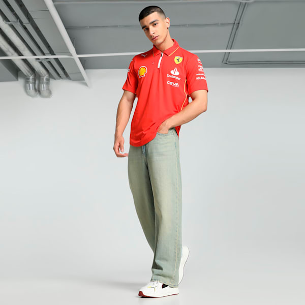 Scuderia Ferrari Team Pro Men's Polo, Burnt Red, extralarge-IND