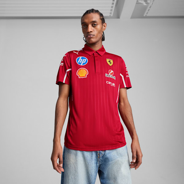 Scuderia Ferrari 2025 Team Men's Motorsport Polo, Dark Cherry, extralarge-IND